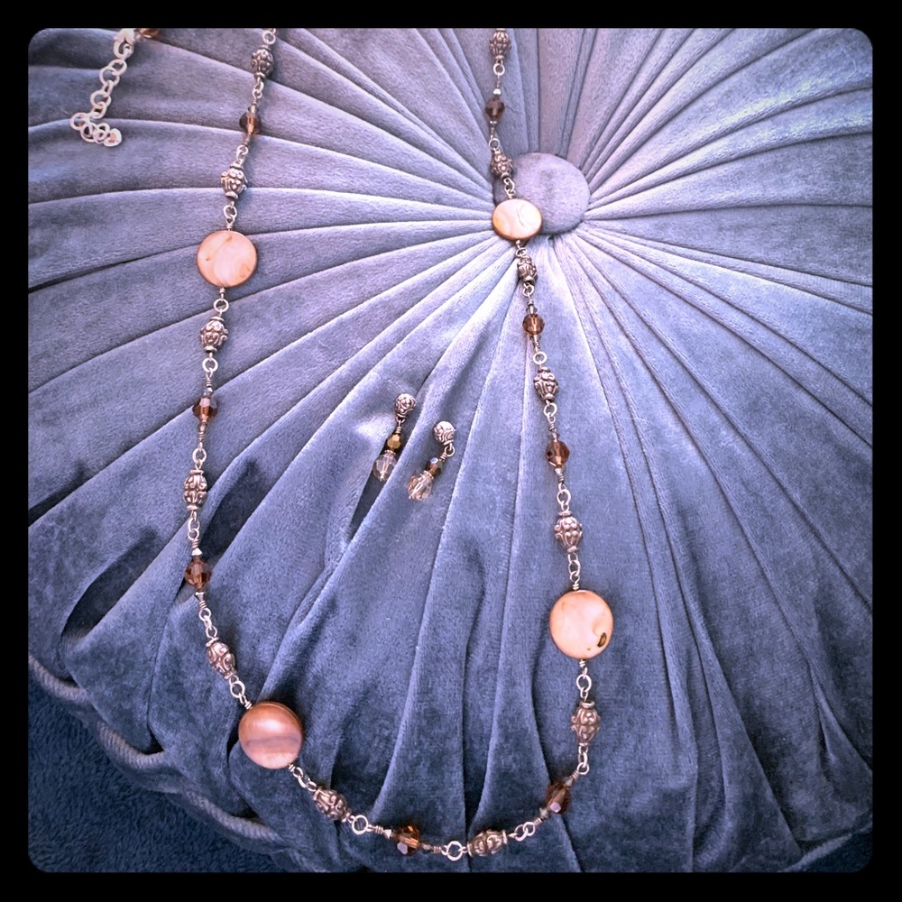 Brighton long necklace and earrings